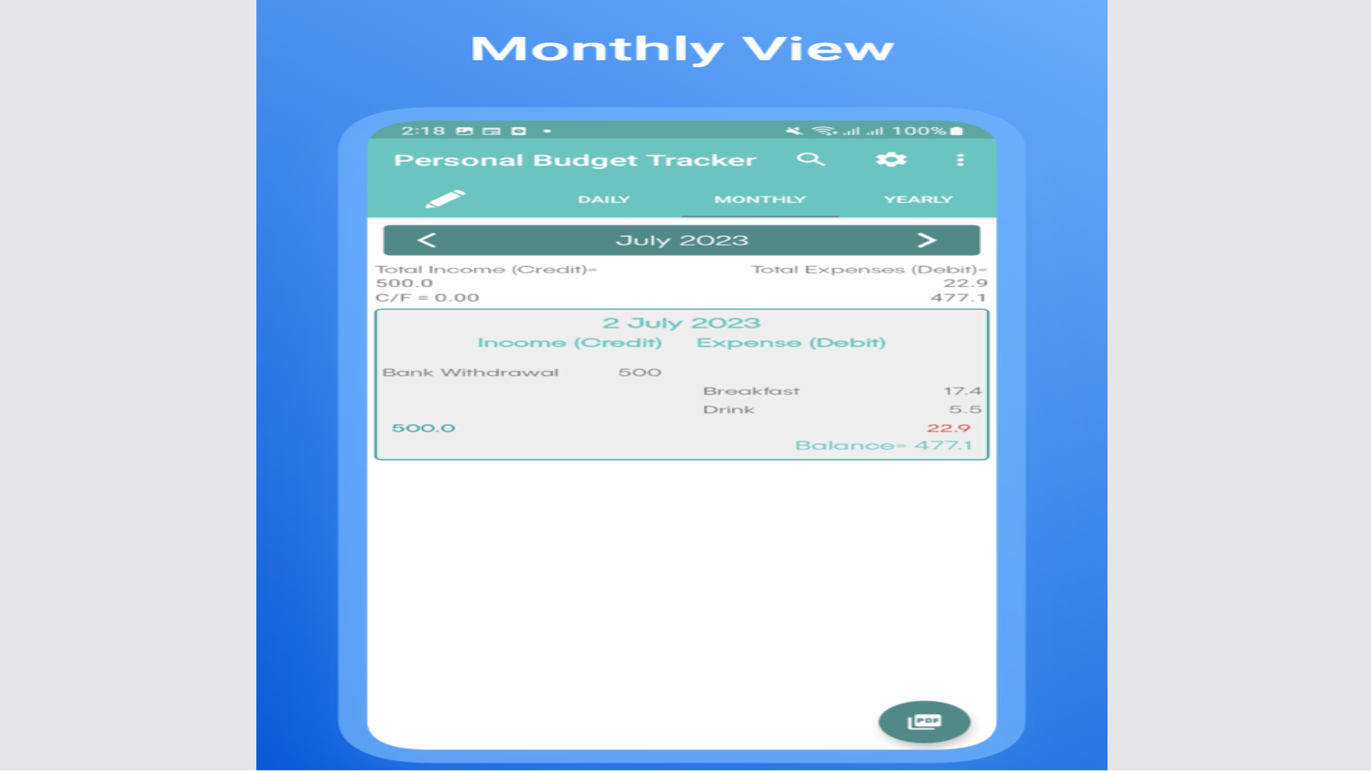 Smart Budgeting App Subscription